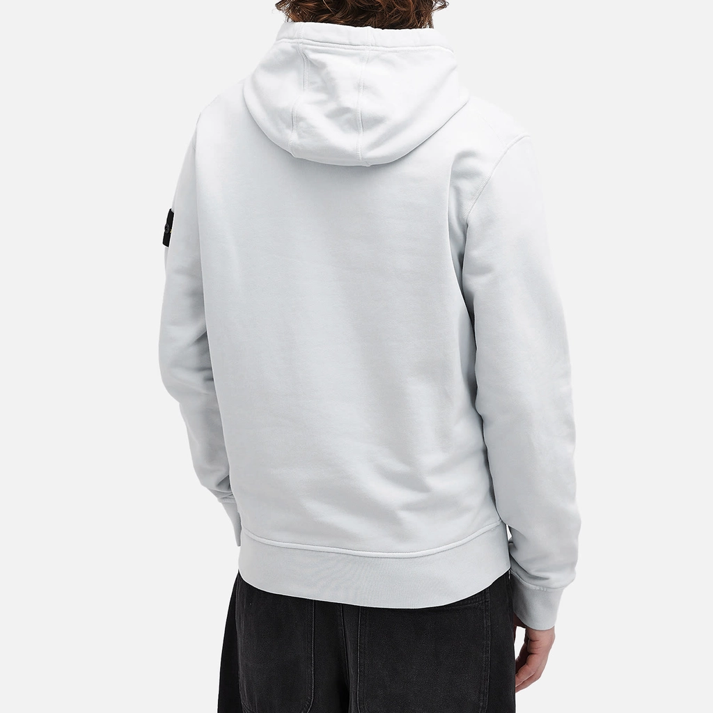Stone Island Men's Garment Dyed Popover Hoodie Sky Blue